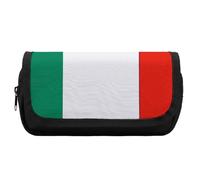 HETVBNS Astuccio con bandiera italiana, extra large, astuccio a doppio strato con cerniera, astuccio portatile per cosmetici, per viaggi, cancelleria da ufficio, per donne e uomini