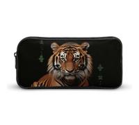 HETVBNS Astuccio con cerniera di grande capacità, con tigre e zampe, organizer per matite resistente, piccola borsa per cosmetici portatile per ufficio, viaggi