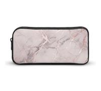 HETVBNS Astuccio con cerniera di grande capacità, in marmo rosa, organizer per matite resistente, piccola borsa per cosmetici portatile per ufficio, viaggi