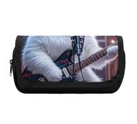 HETVBNS Astuccio con gatto cantante extra large, astuccio a doppio strato con cerniera, astuccio portatile per cosmetici, per viaggi, cancelleria da ufficio, per donne e uomini