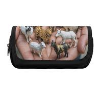 HETVBNS Astuccio con i dodici segni zodiacali cinesi, extra large, astuccio a doppio strato con cerniera, astuccio portatile per cosmetici, per viaggi, cancelleria da ufficio, per donne e uomini