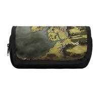 HETVBNS Astuccio con mappa della Terra di Mezzo, extra large, astuccio a doppio strato con cerniera, astuccio portatile per cosmetici, per viaggi, cancelleria da ufficio, per donne e uomini