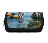 HETVBNS Astuccio extra large, a doppio strato, con cerniera, per cosmetici, per viaggi, cancelleria da ufficio, per donne e uomini