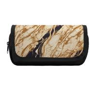 HETVBNS Astuccio in marmo extra large, astuccio a doppio strato con cerniera, borsa portatile per cosmetici da viaggio, organizer per cancelleria da ufficio per donne e uomini