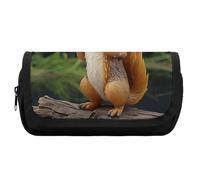 HETVBNS Astuccio in resina con scoiattolo extra large, astuccio a doppio strato con cerniera, borsa portatile per cosmetici per viaggi, organizer per cancelleria da ufficio per donne e uomini