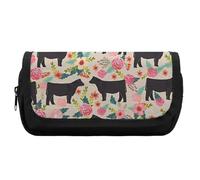 HETVBNS Astuccio per matite a doppio strato con cerniera, portatile, per viaggi, cancelleria da ufficio, per donne e uomini