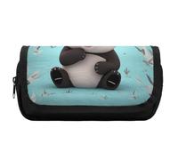 HETVBNS Astuccio per matite a doppio strato con motivo Panda Star, extra large, con cerniera, portatile, per viaggi, cancelleria da ufficio, per donne e uomini