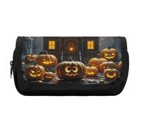 HETVBNS Astuccio per matite a tema Halloween, extra large, a doppio strato, con cerniera, borsa portatile per cosmetici, per viaggi, cancelleria da ufficio, per donne e uomini