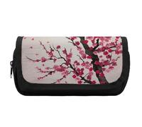 HETVBNS Astuccio per matite con albero di ciliegio, extra large, astuccio a doppio strato con cerniera, astuccio portatile per cosmetici, per viaggi, cancelleria da ufficio, per donne e uomini