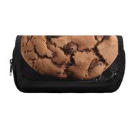 HETVBNS Astuccio per matite con biscotti al cioccolato, extra large, astuccio a doppio strato con cerniera, borsa portatile per cosmetici per viaggi, organizer per cancelleria da ufficio per donne e
