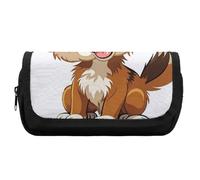 HETVBNS Astuccio per matite con cane di piccola taglia, extra large, a doppio strato, con cerniera, borsa portatile per cosmetici, per viaggi, cancelleria da ufficio, per donne e uomini