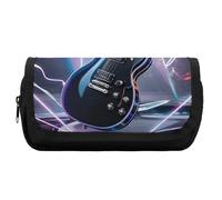 HETVBNS Astuccio per matite con chitarra elettrica magica, extra large, doppio strato, con cerniera, borsa portatile per cosmetici, per viaggi, cancelleria da ufficio, per donne e uomini