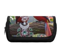 HETVBNS Astuccio per matite con coppia di uccellini, extra large, a doppio strato, con cerniera, borsa portatile per cosmetici, per viaggi, cancelleria da ufficio, per donne e uomini