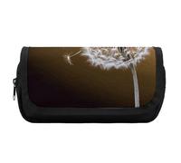HETVBNS Astuccio per matite con fiori di tarassaco soffiato, extra large, astuccio a doppio strato con cerniera, borsa portatile per cosmetici per viaggi, organizer per cancelleria da ufficio per