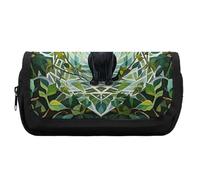 HETVBNS Astuccio per matite con gatto nero, extra large, astuccio a doppio strato con cerniera, astuccio portatile per cosmetici, per viaggi, cancelleria da ufficio, per donne e uomini