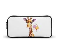 HETVBNS Astuccio per matite con giraffa, grande capacità, con cerniera, organizer per matite resistente, piccola borsa per cosmetici portatile per ufficio, viaggi