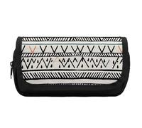 HETVBNS Astuccio per matite con motivo a strisce triangolari, stile bohémien, extra large, a doppio strato, con cerniera, portatile, per viaggi, cancelleria da ufficio, per donne e uomini