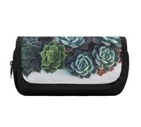 HETVBNS Astuccio per matite con piante grasse, extra large, a doppio strato, con cerniera, borsa portatile per cosmetici, per viaggi, cancelleria da ufficio, per donne e uomini