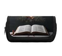 HETVBNS Astuccio per matite con poster a libro, extra large, astuccio a doppio strato con cerniera, borsa portatile per cosmetici per viaggi, organizer per cancelleria da ufficio per donne e uomini