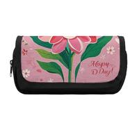 HETVBNS Astuccio per matite con scritta "Happy Mother Day", extra large, a doppio strato, con cerniera, portatile, per viaggi, cancelleria da ufficio, per donne e uomini