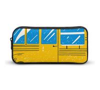 HETVBNS Astuccio per matite con stampa auto, grande capacità, con cerniera, organizer per matite resistente, piccola borsa per cosmetici portatile per ufficio, viaggi