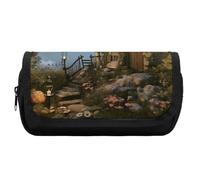 HETVBNS Astuccio per matite da giardino a forma di fungo, extra large, a doppio strato, con cerniera, astuccio portatile per cosmetici, per viaggi, cancelleria da ufficio, per donne e uomini