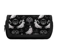 HETVBNS Astuccio per matite gotico di Halloween, extra large, astuccio a doppio strato con cerniera, borsa portatile per cosmetici per viaggi, organizer per cancelleria da ufficio per donne e uomini