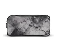 HETVBNS Astuccio per matite in marmo nero chiaro, grande capacità, con cerniera, organizer per matite resistente, piccola borsa per cosmetici portatile per ufficio, viaggi