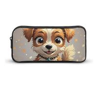 HETVBNS Astuccio portamatite a forma di cane, grande capacità, con cerniera, organizer per matite resistente, piccola borsa per cosmetici portatile per ufficio, viaggi