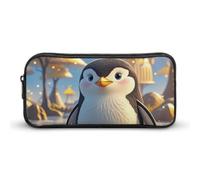 HETVBNS Astuccio portamatite a forma di pinguino, grande capacità, con cerniera, organizer per matite resistente, piccola borsa per cosmetici portatile per ufficio, viaggi