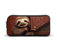 HETVBNS Astuccio portamatite con cerniera con bradipo grande capacità, organizer per matite resistente, piccola borsa cosmetica portatile per ufficio, viaggi