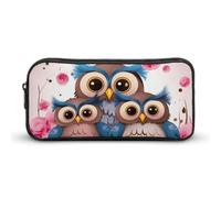 HETVBNS Astuccio portamatite con cerniera, con gufi, resistente, portatile, per ufficio, viaggi