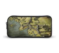 HETVBNS Astuccio portamatite con mappa della Terra di Mezzo, grande capacità, con cerniera, organizer per matite resistente, piccola borsa per cosmetici portatile per ufficio, viaggi