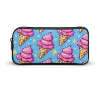 HETVBNS Astuccio portamatite con motivo a cono gelato, grande capacità, con cerniera, organizer per matite resistente, piccola borsa per cosmetici portatile per ufficio, viaggi