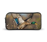 HETVBNS Astuccio portamatite con paperelle selvatiche e albero, grande capacità, con cerniera, organizer per matite resistente, piccola borsa per cosmetici portatile per ufficio, viaggi