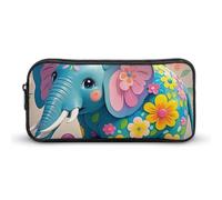HETVBNS Astuccio portamatite grande capacità con cerniera a forma di elefante, organizer per matite resistente, piccola borsa per cosmetici portatile per ufficio, viaggi