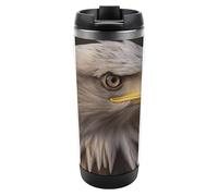 HETVBNS Bald Eagle - Bicchiere in acciaio inox con coperchio, portatile, a prova di perdite, da viaggio, per bevande calde/fredde, palestra e ufficio