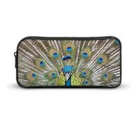 HETVBNS Beauty Peacock - Astuccio con cerniera di grande capacità, organizer per matite resistente, piccola borsa per cosmetici portatile per ufficio, viaggi