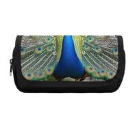 HETVBNS Beauty Peacock - Astuccio extra large, a doppio strato, con cerniera, borsa portatile per cosmetici, per viaggi, cancelleria da ufficio, per donne e uomini