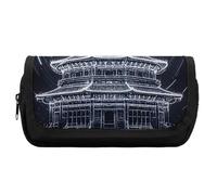 HETVBNS Beijing Tiantan - Astuccio extra large, a doppio strato, con cerniera, borsa portatile per cosmetici, per viaggi, cancelleria da ufficio, per donne e uomini