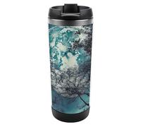 HETVBNS Blue Moon - Bicchiere da caffè con coperchio, in acciaio inox, portatile, a prova di perdite, per bevande calde/fredde, palestra e ufficio