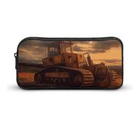 HETVBNS Bulldozer - Astuccio portamatite da sera, grande capacità, con cerniera, organizer resistente, piccola borsa per cosmetici portatile per ufficio, viaggi