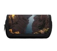 HETVBNS Canyon at Sunset - Astuccio extra large, a doppio strato, con cerniera, astuccio portatile per cosmetici, per viaggi, cancelleria da ufficio, per donne e uomini