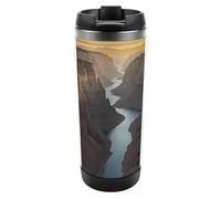 HETVBNS Canyon at Sunset - Bicchiere da caffè portatile in acciaio inox con coperchio, a prova di perdite, isolato, per bevande calde/fredde, palestra e ufficio