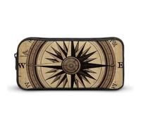 HETVBNS Compass Wind Road Map Astuccio grande capacità con cerniera, organizer per matite resistente, piccola borsa per cosmetici portatile per ufficio, viaggi