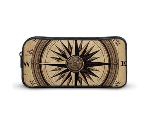 HETVBNS Compass Wind Road Map Astuccio grande capacità con cerniera, organizer per matite resistente, piccola borsa per cosmetici portatile per ufficio, viaggi