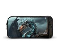 HETVBNS Cool Dragon - Astuccio con cerniera, grande capacità, organizer per matite, portatile, per ufficio, viaggi