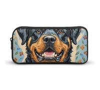 HETVBNS Cool Rottweiler Dog Art - Astuccio con cerniera di grande capacità, organizer per matite resistente, piccola borsa per cosmetici portatile per ufficio, viaggi