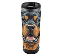 HETVBNS Cool Rottweiler Dog Art - Bicchiere in acciaio inox con coperchio, tazza da caffè portatile a prova di perdite, tazza da viaggio per bevande calde/fredde, palestra e ufficio