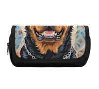 HETVBNS Cool Rottweiler Dog Art Pencil Case Extra Large, doppio strato astuccio con cerniera, borsa portatile per cosmetici da viaggio, organizer per cancelleria da ufficio per donne e uomini